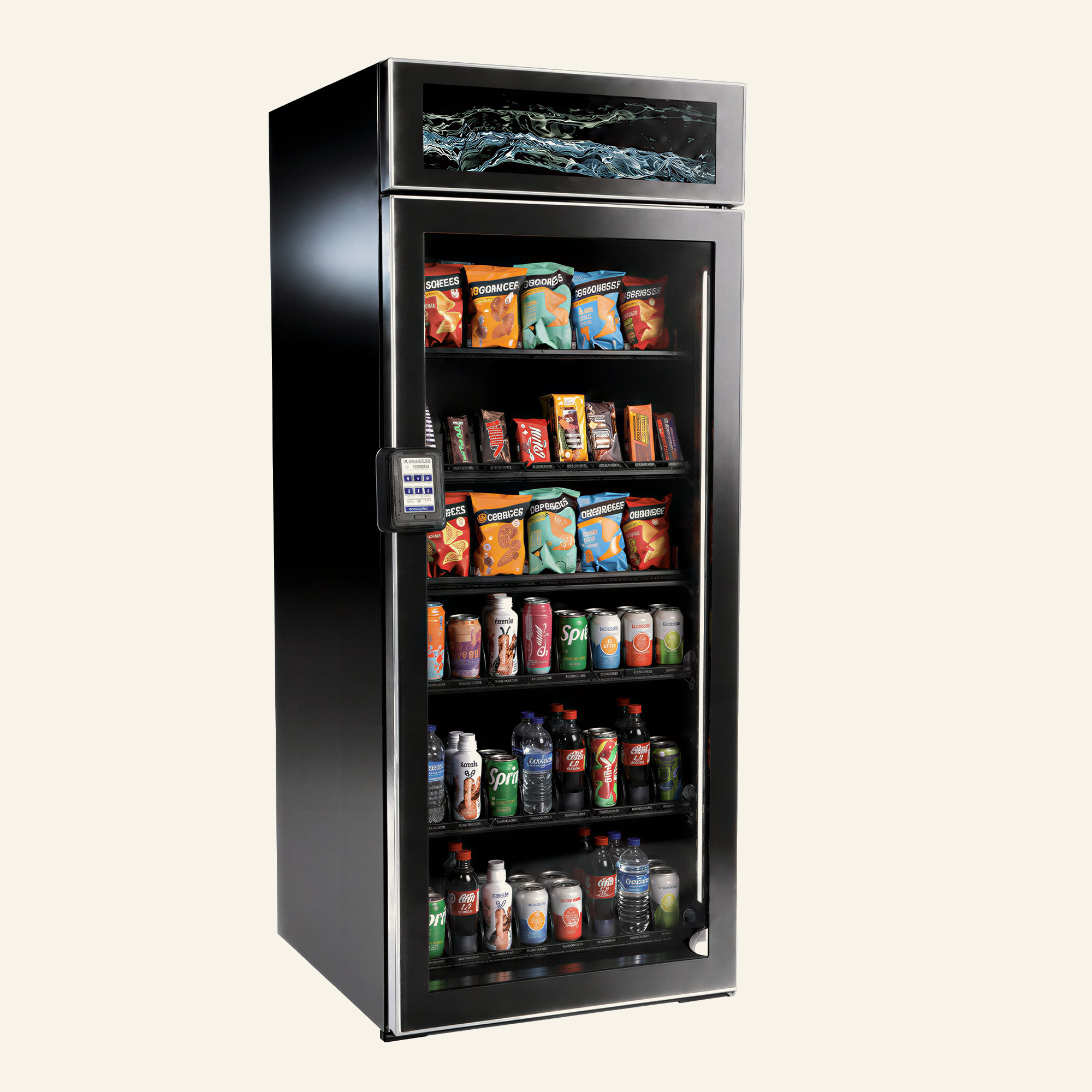 Spectra Core smart cooler stocked with snacks and cold drinks